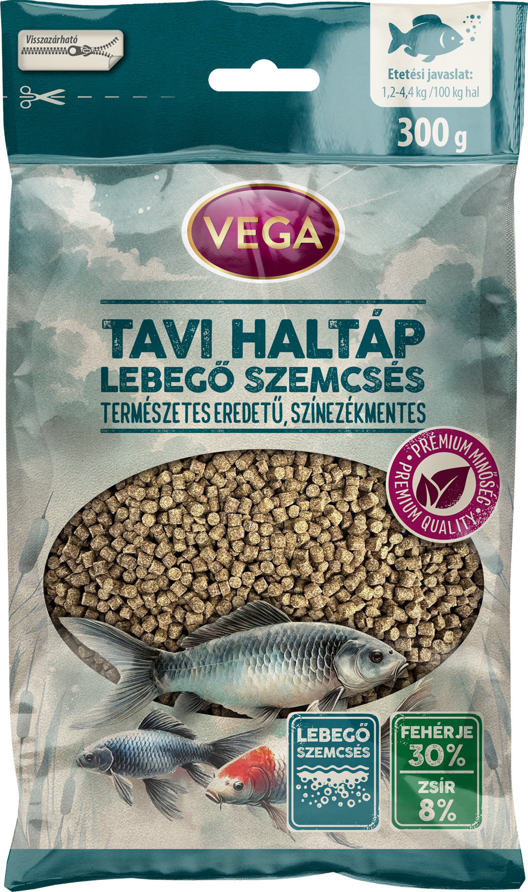 VEGA prémium tavi haltáp lebegő szemcsés 300g